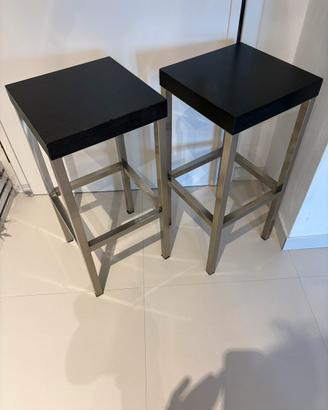Sgabelli acciaio e legno altezza 70 cm