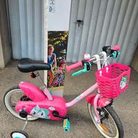Bici per bambina 14" + barre per l'apprendimento