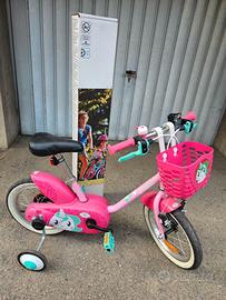 Bici per bambina 14" + barre per l'apprendimento