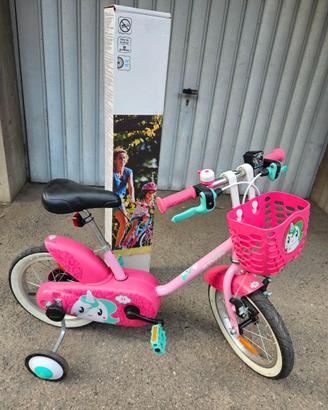 Bici per bambina 14" + barre per l'apprendimento