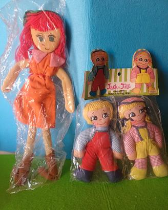 Lotto bambole stoffa vintage