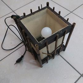 lampada etnica legno