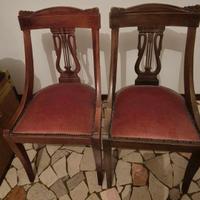 sedie vintage legno e velour