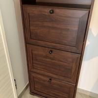 BRUSALI, scarpiera a 3 scomparti, 61x30x130