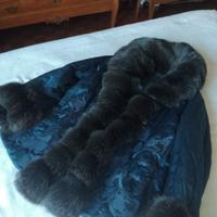 Caban donna ricamato e con guarnizioni in volpe 