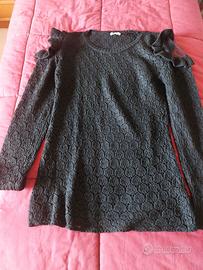 maglione lungo tezenis con dettagli in pizzo