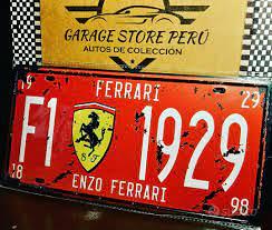 TARGA IN METALLO FERRARI 1929  F1 . ENZIO FERRARI