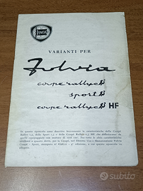 Lancia Fulvia rally sport HF uso manutenz