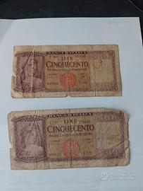 Vecchie 500 lire di carta