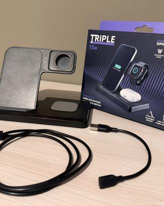 Base ricarica wireless 3 in 1