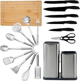 Set Utensili Cucina completo in acciaio