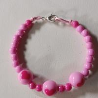 Bracciale donna ragazza con perline rosa 