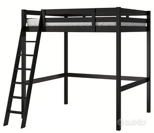 Letto soppalco Stora IKEA nero 140*200 cm