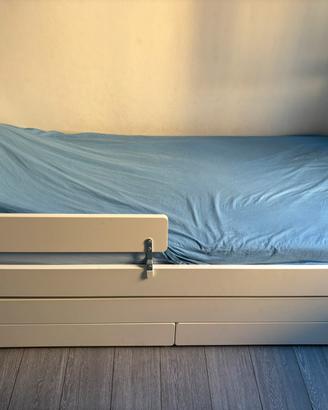 Letto con lettino e contenitori materassi compresi