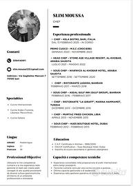 Chef con oltre 10 anni di esperienza