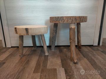 Sgabello supporto in legno per piante