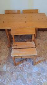 Tavolo piu 3 sedie legno