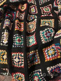 Coperta matrimoniale anni 70 filet fatta a mano