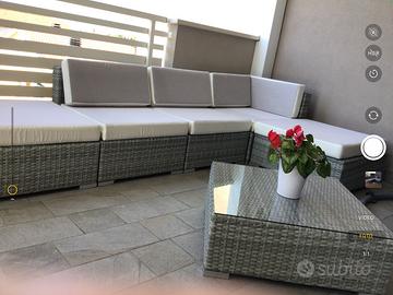Salotto da esterno Tectake componibile rattan