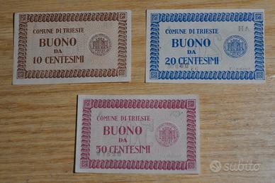 Serie Buoni da 10-20-50 Cent. Comune di Trieste