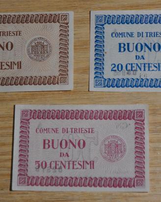 Serie Buoni da 10-20-50 Cent. Comune di Trieste