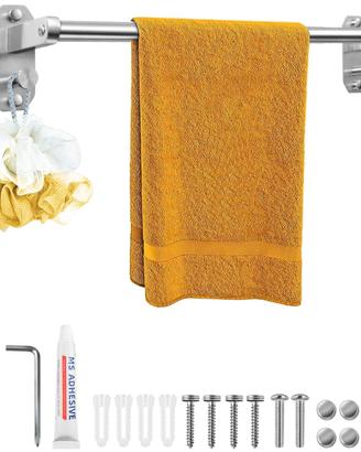 NUOVA  Porta Asciugamani Bagno In Acciao Inox 40cm