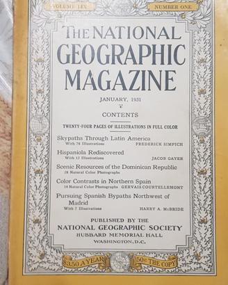 National Geographic Magazine gennaio 1931