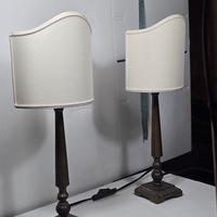 coppia di lampade antiche in bronzo