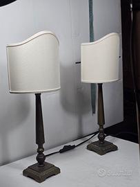 coppia di lampade antiche in bronzo