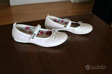 Scarpe Ballerine Bianche Glitter Rosa Taglia 36