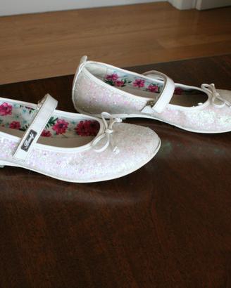 Scarpe Ballerine Bianche Glitter Rosa Taglia 36