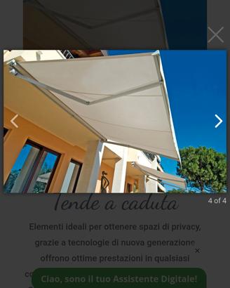 Tenda a bracci bianca 4x3 metri,come nuova