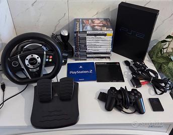 PlayStation 2 Fat completa di volante,  joypad e 