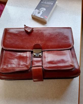 borsa cartella in cuoio per docenza. 