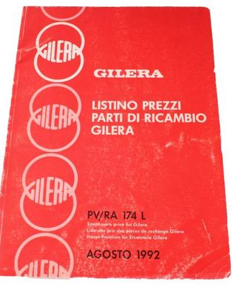 Catalogo listino prezzi parti di ricambio Gilera A