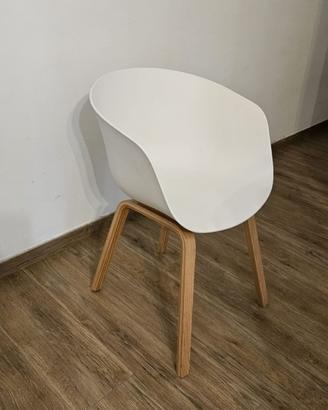 Sedia Design Bianco/Legno come nuova-disponibili 8