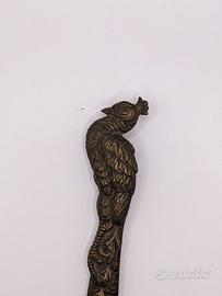 Fermacarte pavone antiquariato