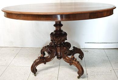 Antico Tavolo Francese Epoca Luigi Filippo Mogano