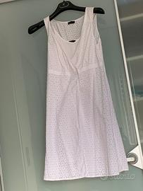 Abito bianco Benetton cotone sangallo