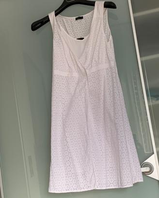 Abito bianco Benetton cotone sangallo