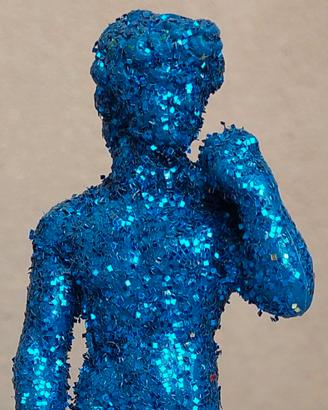 Statuetta David “DiscoDavid” blu glitter