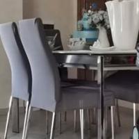 tavolo allungabile vetro/acciaio 