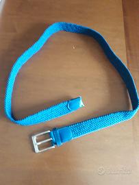 Cintura da uomo in tessuto elasticizzato blu