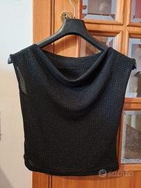 Canotta Gondola Blu con perline semitrasparente 