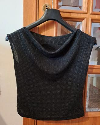 Canotta Gondola Blu con perline semitrasparente 