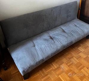 Divano letto in simil scamosciato