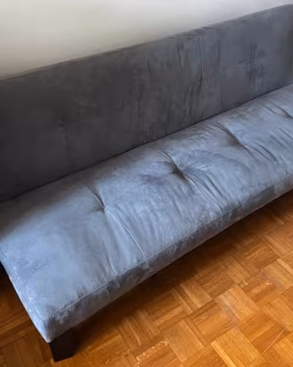 Divano letto in simil scamosciato