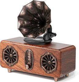Radio Bluetooth Vintage Grammofono Batteria FM