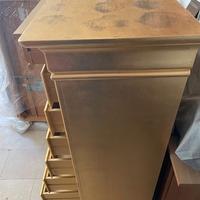 Comò 7 cassetti colore oro cm h 140, L 100 P 45