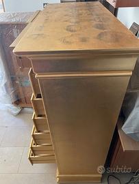 Comò 7 cassetti colore oro cm h 140, L 100 P 45